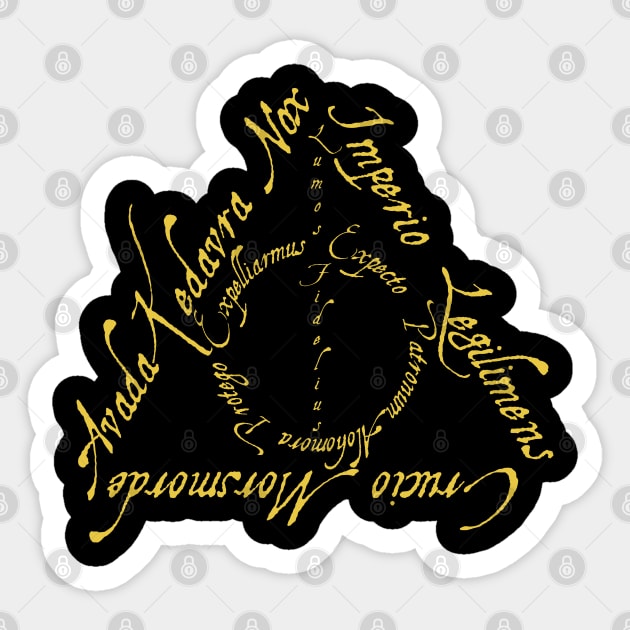 Gold Script Design Sticker by Ta'veren Tavern